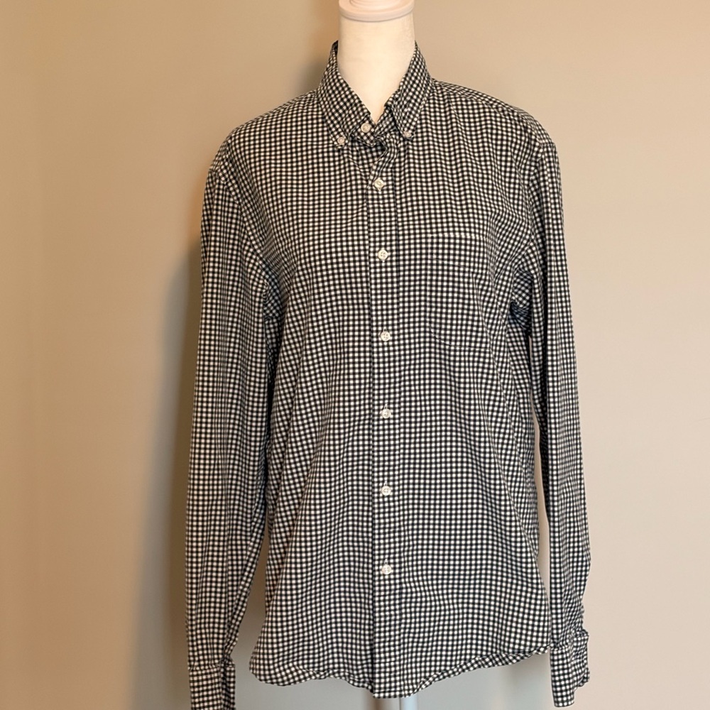 J. Crew Blue and White Checkered Men's Shirt
